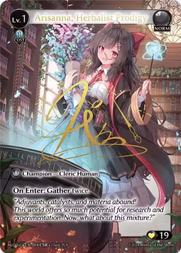 Arisanna, Herbalist Prodigy (CSR) (ALC1E) (004), Alchemical Revolution — Grand Archive card price