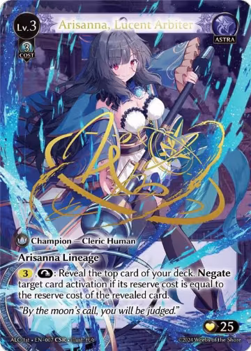 Arisanna, Lucent Arbiter (CSR) (ALC1E) (007), Alchemical Revolution — Grand Archive card price