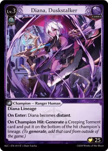 Diana, Duskstalker (011), Alchemical Revolution — Grand Archive card price