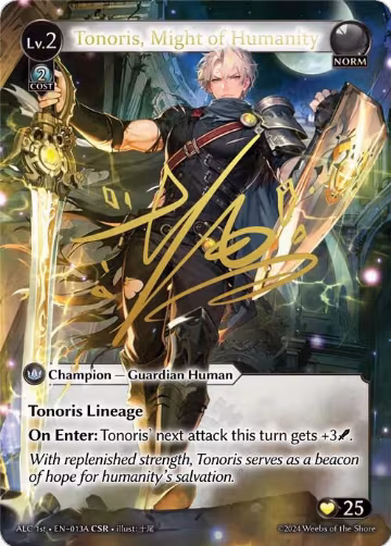 Tonoris, Might of Humanity (CSR) (013A) (ALC1E) (013A), Alchemical Revolution — Grand Archive card price