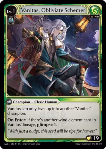 Vanitas, Obliviate Schemer (018), Alchemical Revolution — Grand Archive card price
