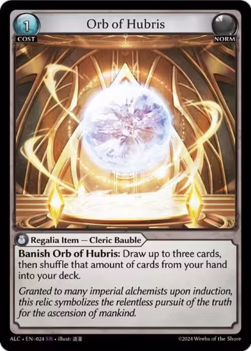 Orb of Hubris (024), Alchemical Revolution — Grand Archive card price