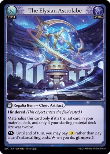 The Elysian Astrolabe (039), Alchemical Revolution — Grand Archive card price