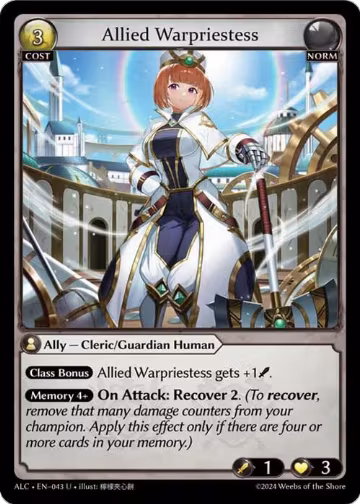 Allied Warpriestess (043), Alchemical Revolution — Grand Archive card price
