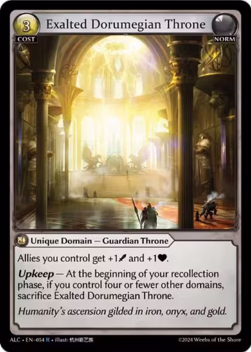 Exalted Dorumegian Throne (054), Alchemical Revolution — Grand Archive card price
