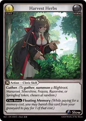 Harvest Herbs (058), Alchemical Revolution — Grand Archive card price