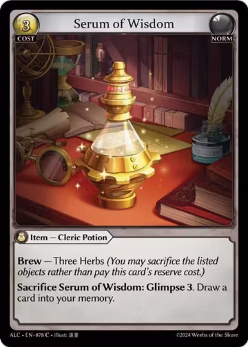 Serum of Wisdom (078), Alchemical Revolution — Grand Archive card price
