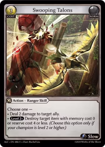 Swooping Talons (086), Alchemical Revolution — Grand Archive card price
