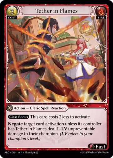 Tether in Flames (119), Alchemical Revolution — Grand Archive card price