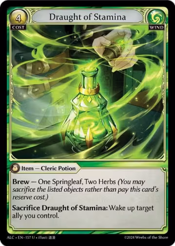 Draught of Stamina (157), Alchemical Revolution — Grand Archive card price