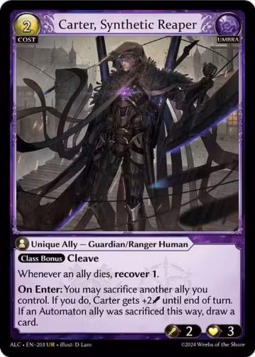 Carter, Synthetic Reaper (203), Alchemical Revolution — Grand Archive card price