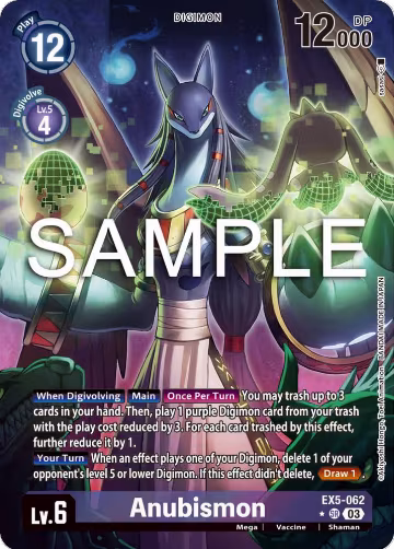 Anubismon (Alternate Art) (EX5-062 SR), Animal Colosseum — Digimon card price