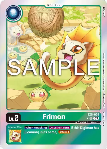 Frimon (Animal Colosseum Box Promotion Pack) (EX5-004 U), Animal Colosseum — Digimon card price