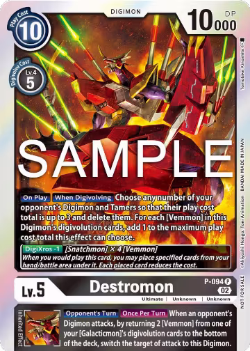 Destromon - P-094 (3rd Anniversary Update Pack) (P-094 P), Digimon Promotion Cards — Digimon card price