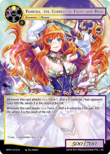 Pandora, the Goddess of Light and Dark (MP01-015 N), Masterpiece "Pilgrim-Memories" — Force of Will card price