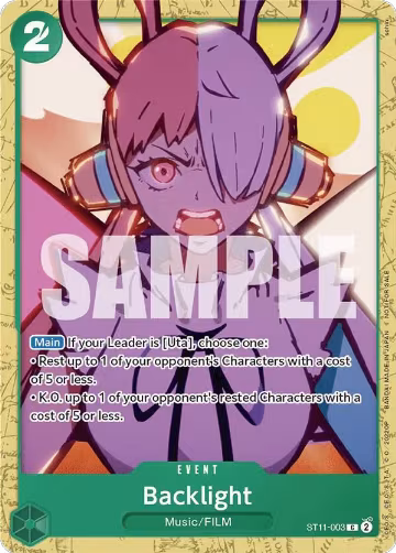 Backlight (Starter Deck 11: Uta Deck Battle) (ST11-003), One Piece Promotion Cards — One Piece card price