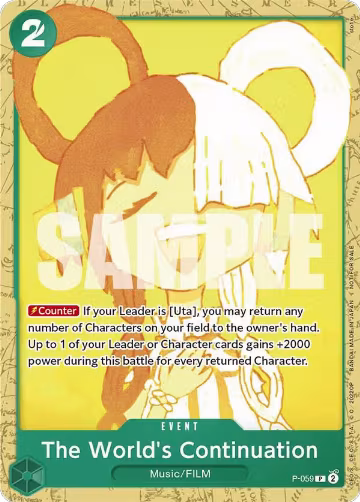 The World's Continuation (Starter Deck 11: Uta Deck Battle) (P-059), One Piece Promotion Cards — One Piece card price