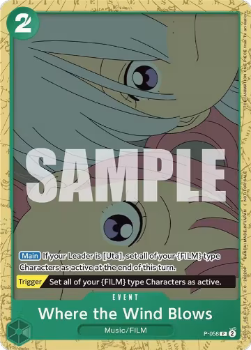 Where the Wind Blows (Starter Deck 11: Uta Deck Battle) (P-058), One Piece Promotion Cards — One Piece card price