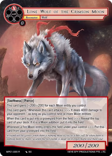 Lone Wolf of the Crimson Moon (MP01-020 R), Masterpiece "Pilgrim-Memories" — Force of Will card price