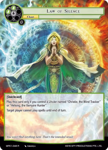 Law of Silence (MP01-048 R), Masterpiece "Pilgrim-Memories" — Force of Will card price