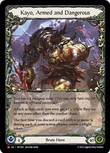 Kayo, Armed and Dangerous (HVY001), Heavy Hitters — Flesh & Blood card price