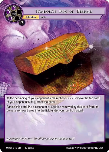 Pandora's Box of Despair (MP01-012 SR), Masterpiece "Pilgrim-Memories" — Force of Will card price