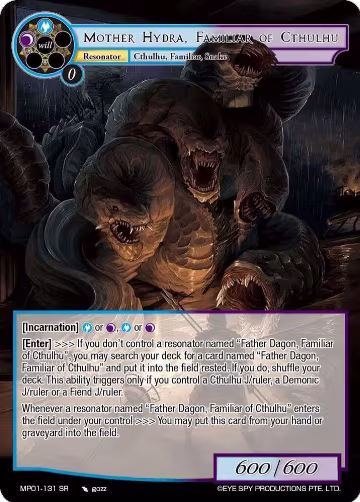 Mother Hydra, Familiar of Cthulhu (MP01-131 SR), Masterpiece "Pilgrim-Memories" — Force of Will card price