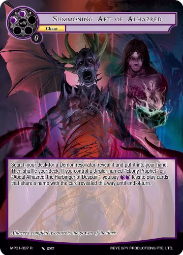 Summoning Art of Alhazred (MP01-097 R), Masterpiece "Pilgrim-Memories" — Force of Will card price