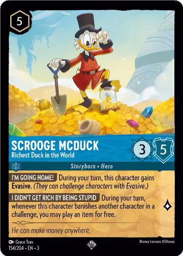 Scrooge McDuck - Richest Duck in the World (154/204), Into the Inklands — Lorcana card price
