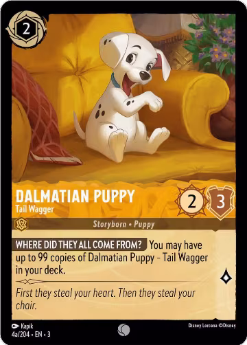 Dalmatian Puppy - Tail Wagger (4a/204) (4a/204), Into the Inklands — Lorcana card price