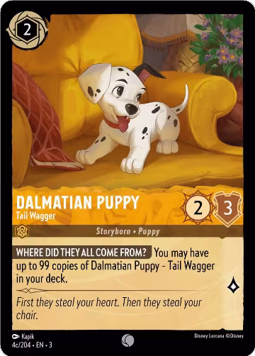 Dalmatian Puppy - Tail Wagger (4c/204) (4c/204), Into the Inklands — Lorcana card price