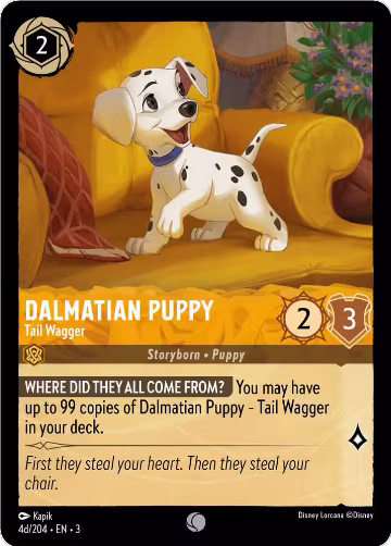 Dalmatian Puppy - Tail Wagger (4d/204) (4d/204), Into the Inklands — Lorcana card price