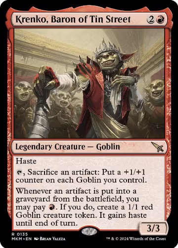Krenko, Baron of Tin Street (135), Murders at Karlov Manor — Magic card price