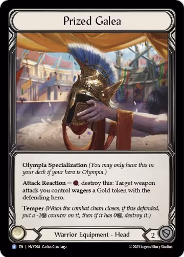 Prized Galea (HVY098), Heavy Hitters — Flesh & Blood card price