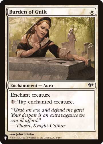 Burden of Guilt (4/158), The List Reprints — Magic card price