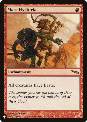 Mass Hysteria (99/306), The List Reprints — Magic card price