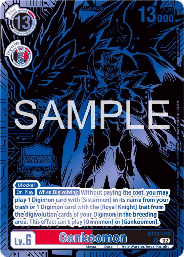 Gankoomon - BT13-019 (2023 Championship Finals Top 16) (BT13-019 R), Versus Royal Knights — Digimon card price