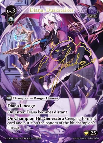 Diana, Duskstalker (CSR) (009), Alchemical Revolution Starter Decks — Grand Archive card price