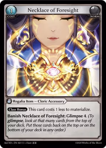 Necklace of Foresight (021), Alchemical Revolution Starter Decks — Grand Archive card price