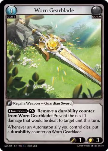 Worn Gearblade (030), Alchemical Revolution Starter Decks — Grand Archive card price