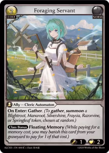 Foraging Servant (044), Alchemical Revolution Starter Decks — Grand Archive card price