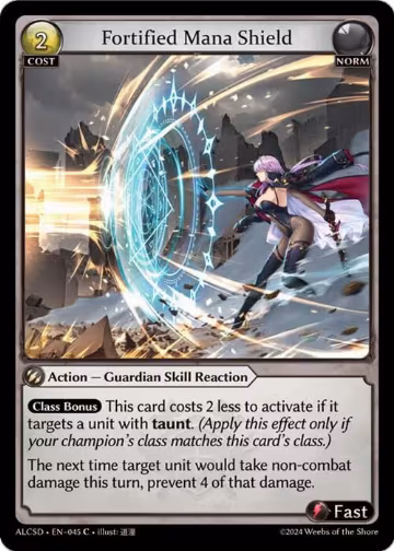 Fortified Mana Shield (045), Alchemical Revolution Starter Decks — Grand Archive card price