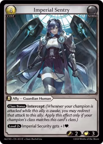 Imperial Sentry (051), Alchemical Revolution Starter Decks — Grand Archive card price