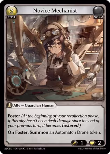 Novice Mechanist (056), Alchemical Revolution Starter Decks — Grand Archive card price