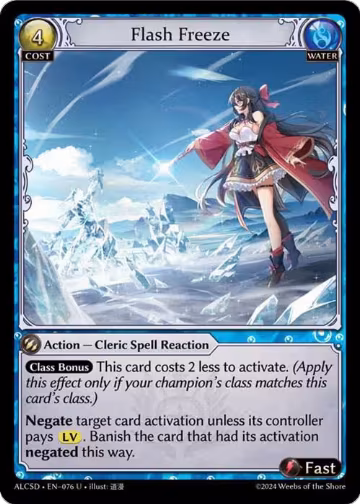 Flash Freeze (076), Alchemical Revolution Starter Decks — Grand Archive card price