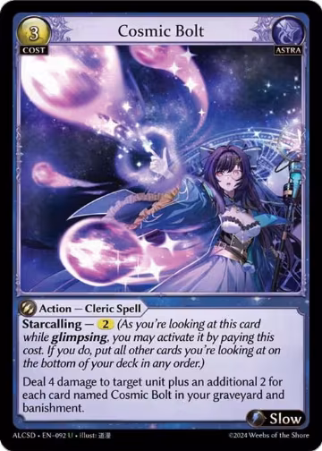 Cosmic Bolt (092), Alchemical Revolution Starter Decks — Grand Archive card price