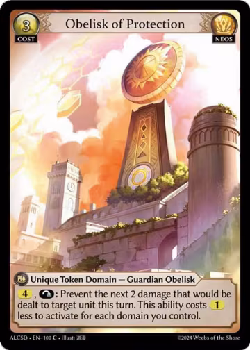 Obelisk of Protection (100), Alchemical Revolution Starter Decks — Grand Archive card price