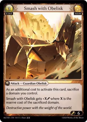 Smash with Obelisk (101), Alchemical Revolution Starter Decks — Grand Archive card price