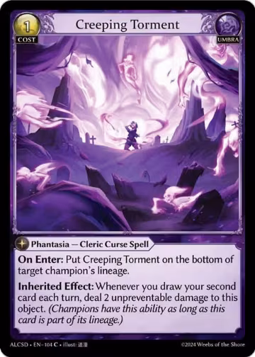 Creeping Torment (104), Alchemical Revolution Starter Decks — Grand Archive card price