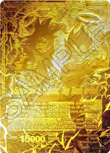 Son Goku // Son Goku & Vegeta, Tag Team in Hell (2023 Championship Finals) (Gold Metal Foil) (BT22-031), Tournament Promotion Cards — DB Super card price
